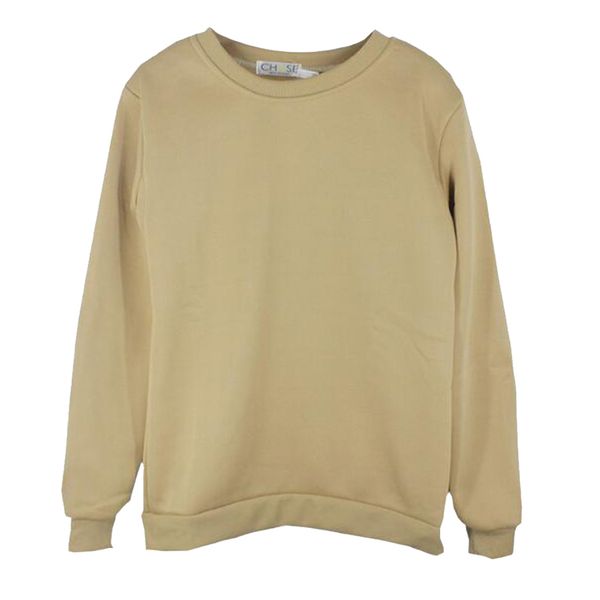 

sweatshirt fleece round neck long sleeves solid color casual jersey