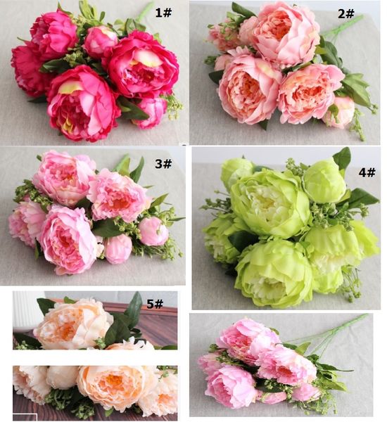

new.silk simulation artificial flower peony flower bouquet 7 heads/bunch