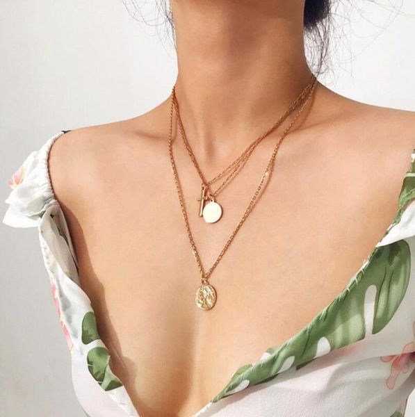 

new woman summer multilayer necklaces crucifix cross virgin mary cross gold pendant necklaces punk letter choker necklace, Golden;silver