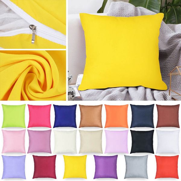 

urijk 1pc relaxing solid color cotton decorative pillow case for throw pillows covers knee for good sleeping 40x40cm