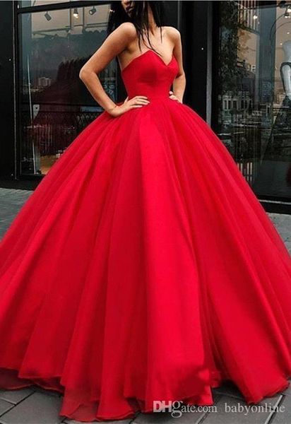 Плюс размер шарикового платья Quinceanera платья сладостные 16 красная возлюбленная многоуровневая ruched органза пухлые вечерние платья выпускного вечера Особые случаи платья