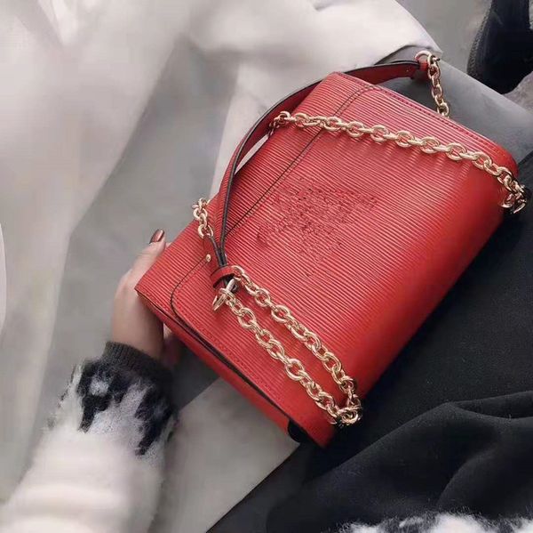 

female oblique satchel joker messenger bag water ripple single shoulder bucket woman genuine leather handbag tote package