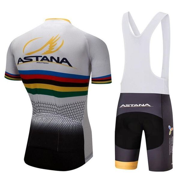 

2020 white astana team summer pro sporting racing uci world tour cycling jersey 9d pad bike shorts set ropa ciclismo bicycle wear, Black;blue