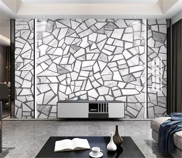 Papel de parede minimalista nórdico do tijolo do cimento do cimento 3d papel de parede da parede da telha de assoalho do terraço do azulejo do cimento