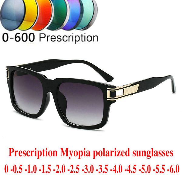 

2019 diopter finished myopia polarized sunglasses men women nearsighted glasses fashion square men's driving goggles uv400 nx, White;black