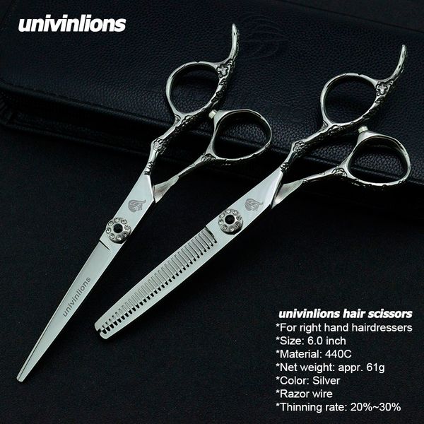 Univinlions 15,2 cm Haarschneideschere, Effilierschere, Janpan-Stahl, Friseur-Haarscheren-Set, heißes Friseursalon-Werkzeug, scharfe Klinge, Rasiermesserschnitt, 440C