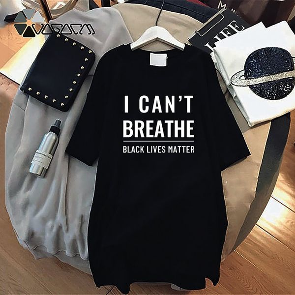 

summer womens letter print dress 2020 new arrival i can't breathe dresses letters black lives matters fashion resist clothing, Black;gray