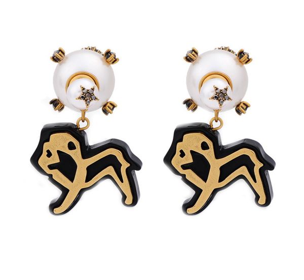 

retro animal series lion giraffe elephant women's earrings earrings cute 2020 metal earrings party jewelry gift, Golden;silver