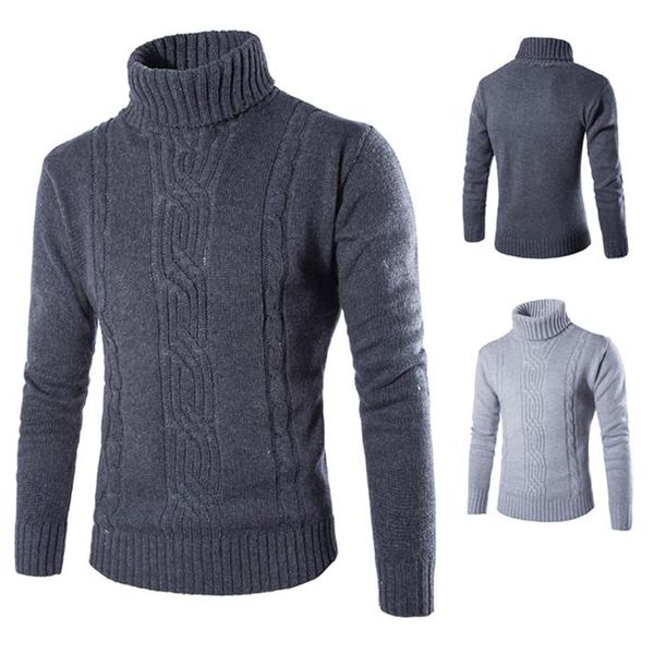 

mens casual pullover turtle neck fashion jacquard solid color sweaters coarse wool designer winter british wind, White;black