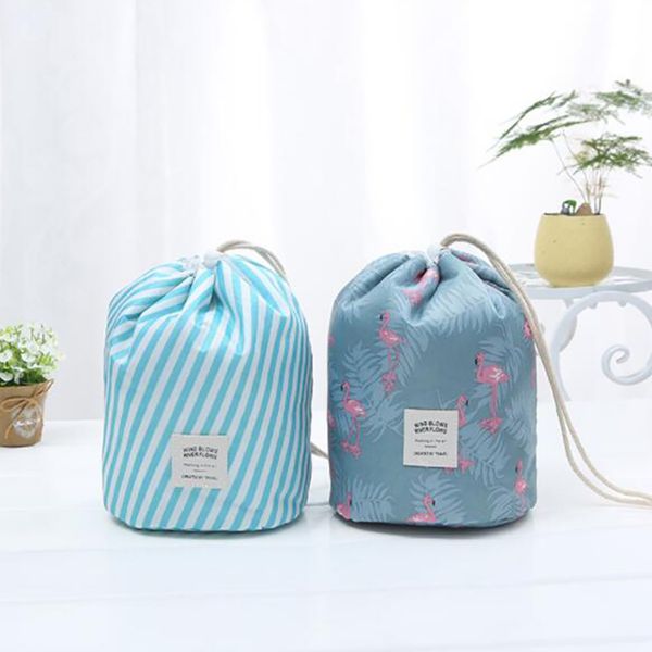 

women's cosmetic bag cylinder drawstring waterproof travel cosmetic bag large capacity beauty makeup storage toiletry kit