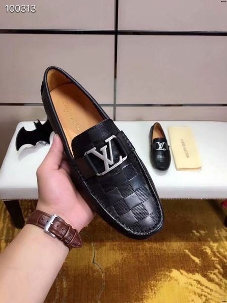 

2019 big size 45 genuine leather mens shoes casual luxury brands loafers men moccasins designers italian original driving shoes, Black