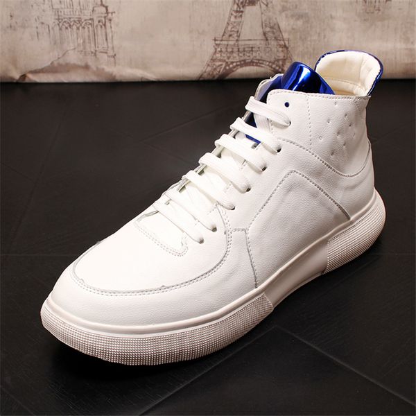 

spring autumn fashion thick bottom sneakers men shoes fashion ankle boots men boots genuine leather shoes casual, Black