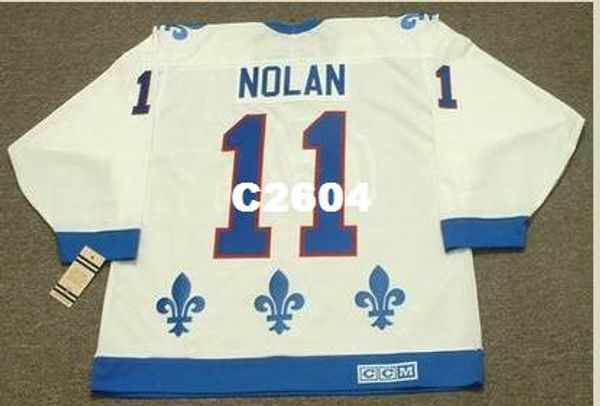 

men #11 owen nolan quebec nordiques 1994 ccm vintage retro home hockey jersey or custom any name or number retro jersey, Black;red