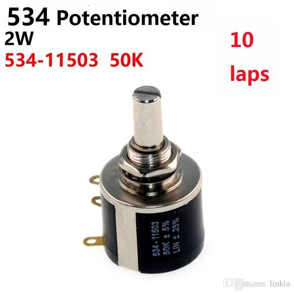 

precision multi-turn wirewound potentiometer 534-11503 534 50k 2w
