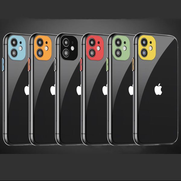 

fashion electroplating lens transparent tpu phone shell protective for iphone 6 7 8 x xr 11 pro max shockproof