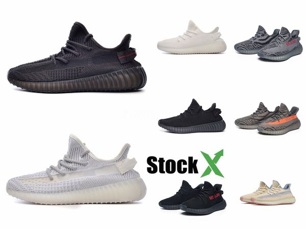 

2020 new yeehu yecheil black static reflective kanye west running shoes gid glow true form clay butter men women designer sneakers #qa294