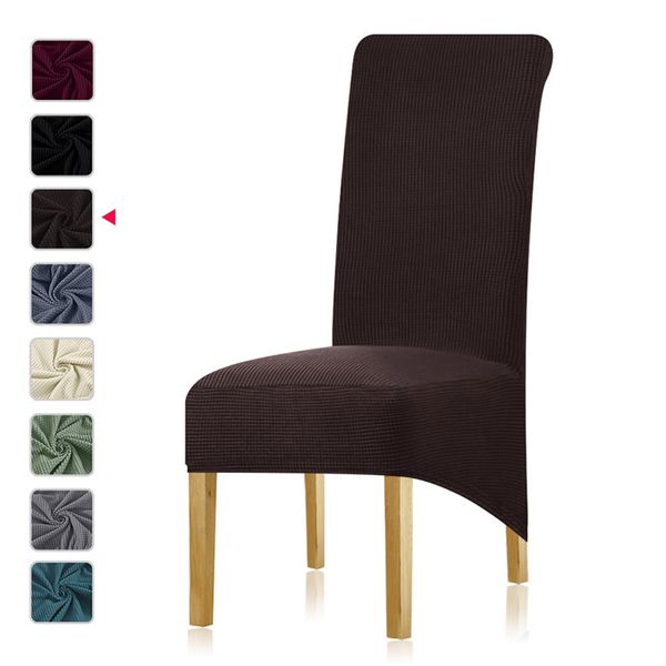 

leorate 10 colors elastic chair cover polar fleece fabric long back xl size high back seat chair covers for home banquet party
