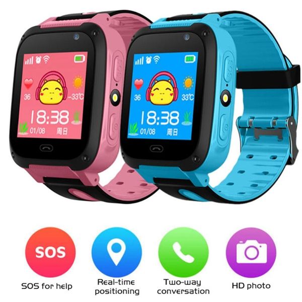 

kids smart watch waterproof trakcer intelligence watch children smartwatch for ios android q9 blood pressure heart rate monitor, Blue