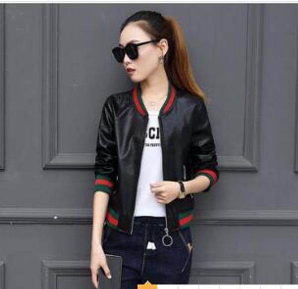 

2019 womens jacket new pu baseball uniform small leather smock women designer jackets jacket, Black;brown