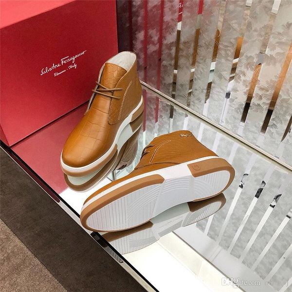 

20wn 2020 новая англия мужская тенденция мужской обуви повседневная обувь высокого верха кожаная обувь дышащая для мужчин yetc4, Black