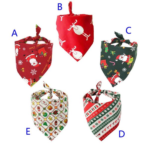 

5 style pet dog christmas bandana cotton dog scarf bibs collar grooming accessories christmas pets triangular scarf b1