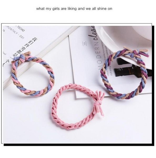

2000pcs twist elastic rubber band colorful women hair rope ring hair accessories braiding tool female bands scrunchie, Slivery;white