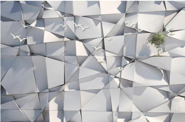 

modern wallpaper for living room modern minimalist abstract three-dimensional geometric bird sofa tv background wall