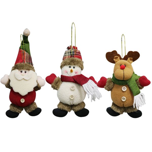 

3pcs merry christmas ornaments christmas gift santa claus snowman tree toy doll hang decorations for home enfeites de natal
