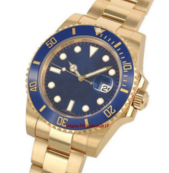 

christmas gift original box certificate mens watches 116618 yellow gold ceramic bezel blue dial 40mm watch, Slivery;brown
