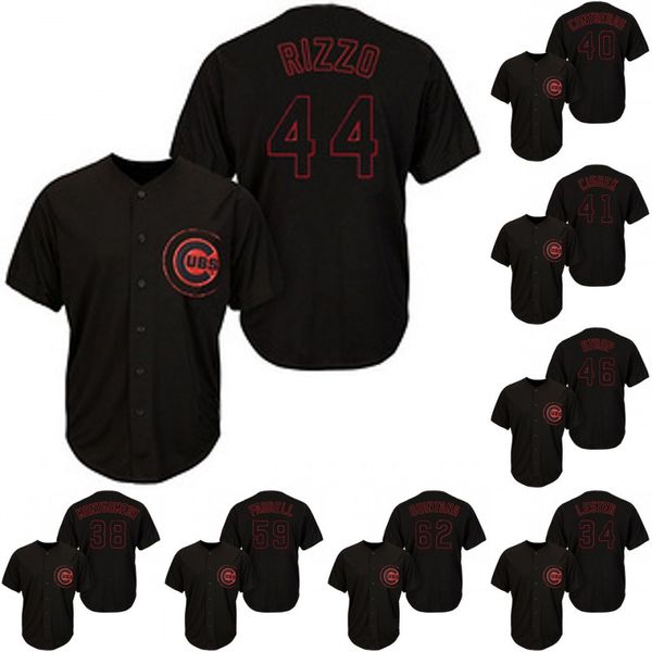 

Chicago 40 Willson Contreras 41 Steve Cishek 44 Anthony Rizzo 46 Pedro Strop 56 Kyle Ryan 62 Jose Quintana Cubs Baseball Jerseys Black