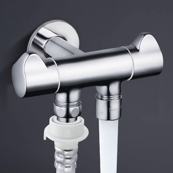

copper double control one into two triangle valve tee a minute second toilet spray gun shunt dual-use multi-function tap