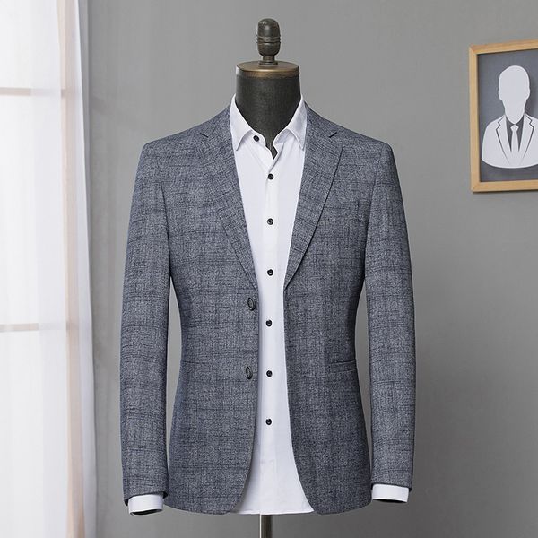 

men's suits & blazers 2021 spring autumn gray blue grid fashion suit men jacket young single breasted casual mens size m  xl 2xl 3xl, White;black