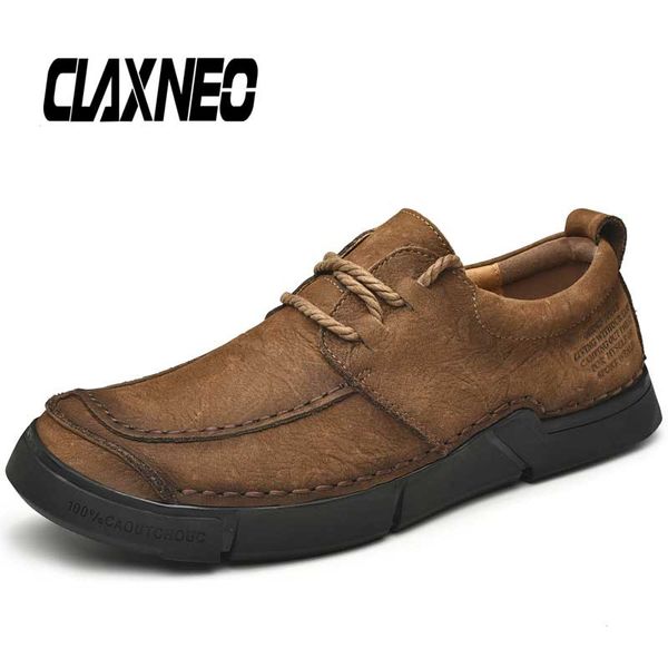 

claxneo man shoes genuine leather casual loafers male leather shoe slip on designer men's walking footwear handmade big size, Black