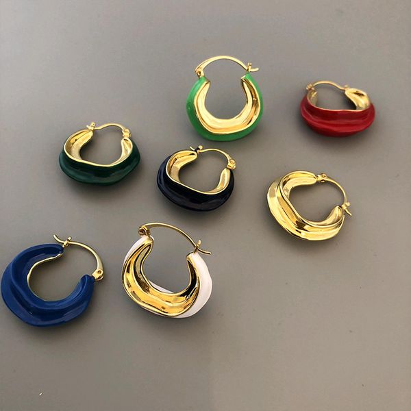 

2020 enamel gold finish brass round earrings female kolczyki pendientes little earings oorbellen aretes de mujer brincos, Golden;silver