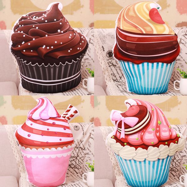 

1pc creative 3d real life ice cream cake cones pillow stuffed plush home pillow office nap cushions