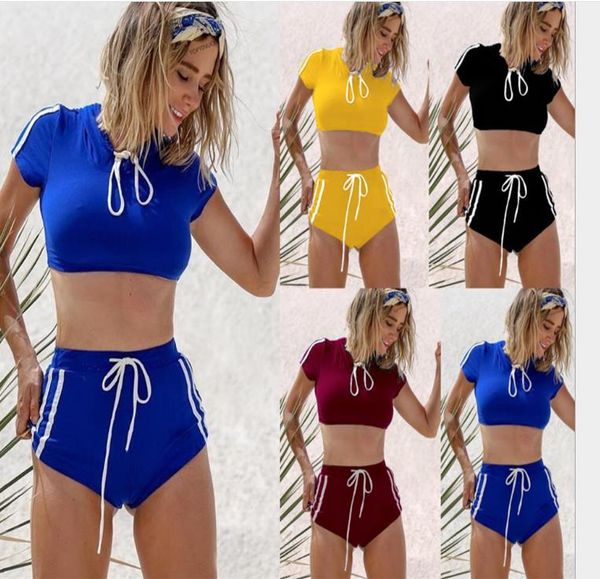 

pure half-sleeve bikini for women's sportswear