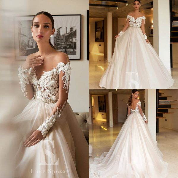 

свадебные платья novia 2020 elihav sasson свадебные платья кружева 3d цветочные аппликация line line свадебное платье sweep train boho сваде, White