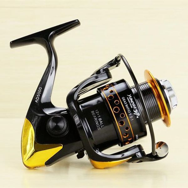

gold black 12+1bb 5.5:1 5.2:1 4.1:1 2000 3000 4000 5000 6000 7000 8000 9000 series metal spool spinning wheel fishing reel pesca