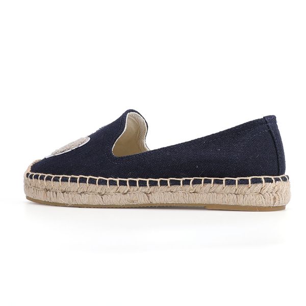 

women's shoes espadrille platform flat fishermen 2019 sapatos lady casual rubber outsole off-duty days flax straw thick soled, Black