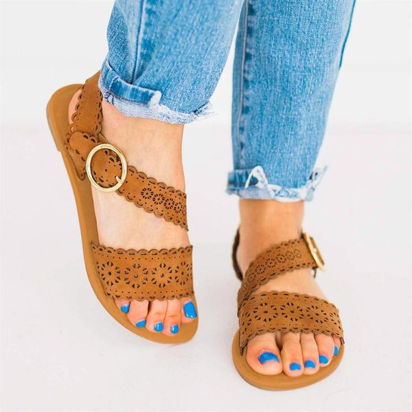 

summer sandals women shoes nice hollow out flat sandals women beach gladiator casual sandales femme, Black