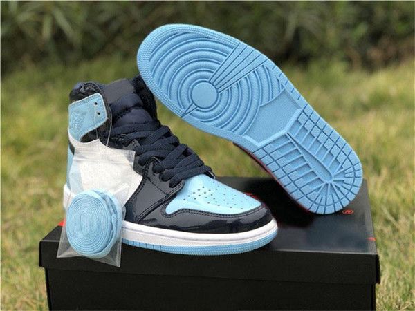 

wholesale high-end brand belt box newly released 1 high og unc patent asg wmns 1s obsidian blue cold white basketball shoes sneakers