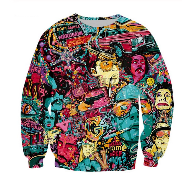 

2019 new fashion fear and loathing in las vegas sweatshirt 3d printeing sweatshirt men women long sleeve tracksuit pullover harajuku b223, Black