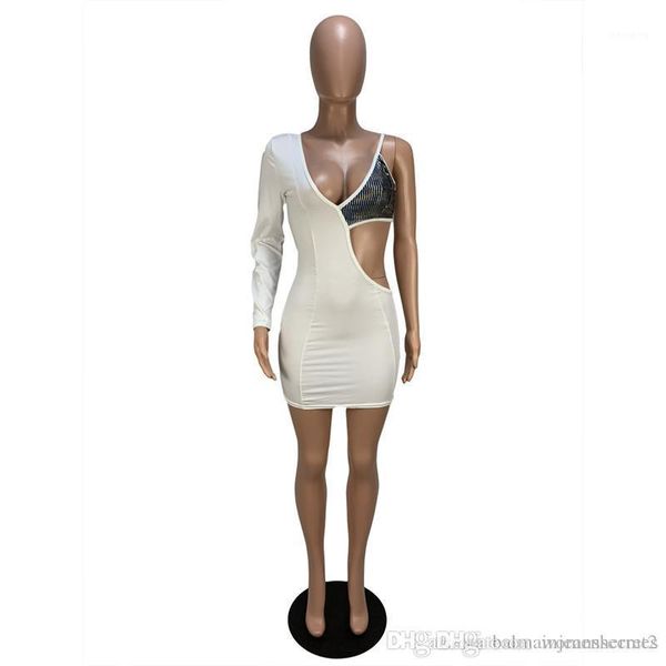 

bodycon dress solid color dresses with hollow out ladies night club dress womens sequins panelled, Black;gray