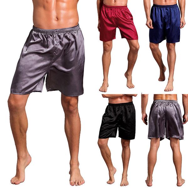 

plus size mens casual pajamas shorts sleepwear loungewear pajama underwear sleep bottoms red/blue/black/gray