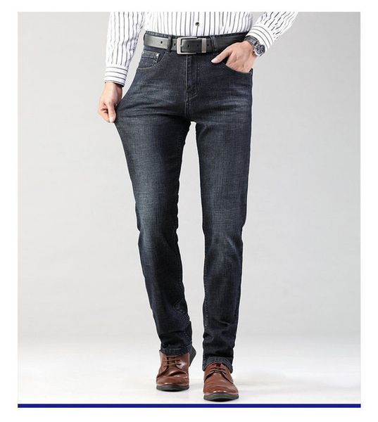 

pra classic brand jeans mens designer jeans fashion casual pants luxury large size jeans trend slim pants business pants, Blue