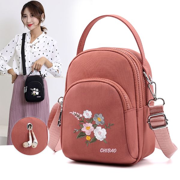 

lightweight nylon cloth bag lady trend set-piece one-shoulder handbag travel mobile phone slash bag