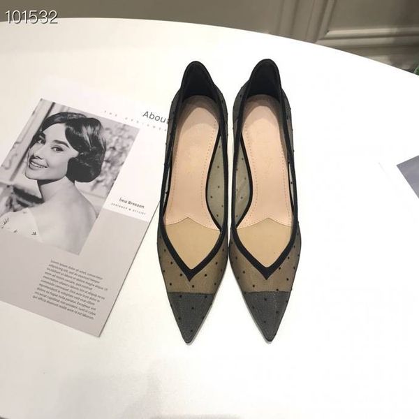 

2019 new arrival fashion women shoes lace mesh with special high heels luxury designer dress shoes size:35-39, Black