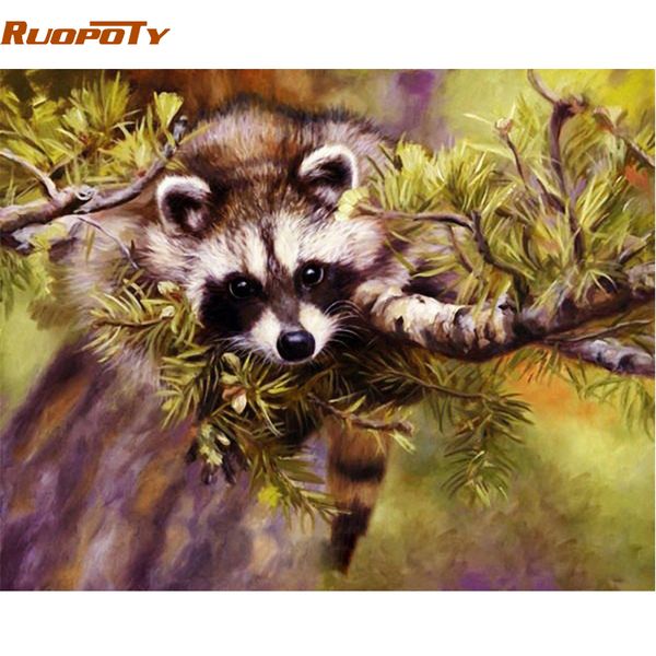 

ruopoty frame animals diy oil painting by numbers kits acrylic paint on canvas unique gift for home decor 40x50cm artwork gift