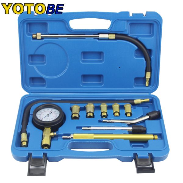 

professional auto tools petrol gasoline engine cylinder compression tester kit cylinder tester with m10 m12 m14 m16 m18