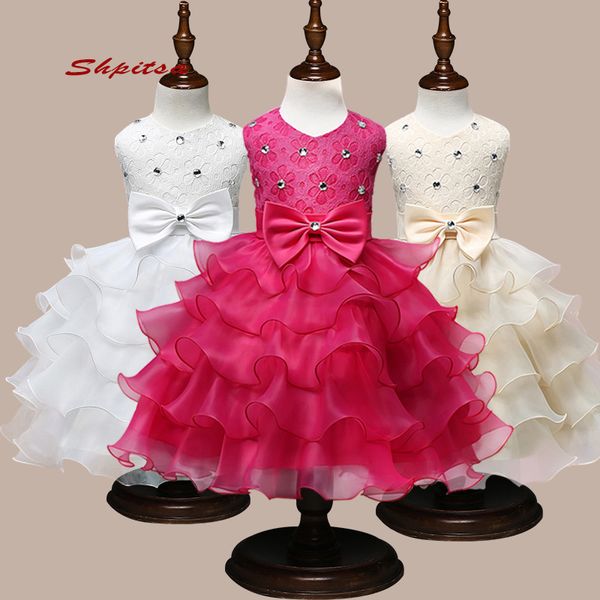 

baby flower girl dresses for weddings party tulle flowergirl first communion pageant dresses for wedding girls kid, Red;yellow
